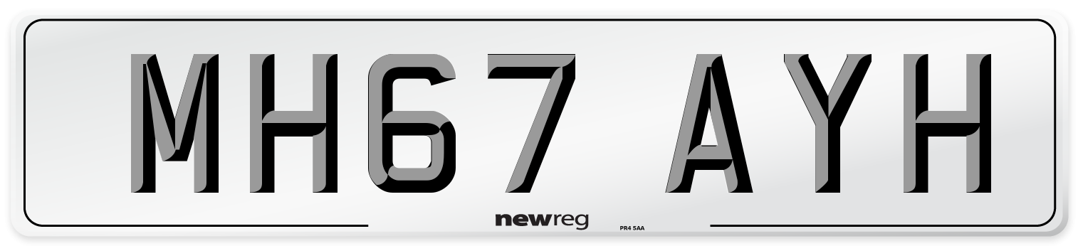MH67 AYH Number Plate from New Reg